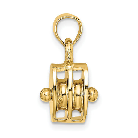 10k Yellow Gold Mezuzah Pendant with Raised Dot Symbol, Minimalist Jewish Charm for Women