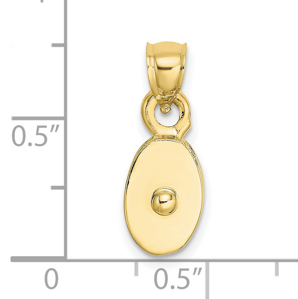 10k Yellow Gold Mezuzah Pendant with Raised Dot Symbol, Minimalist Jewish Charm for Women