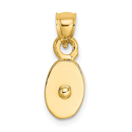 10k Yellow Gold Mezuzah Pendant with Raised Dot Symbol, Minimalist Jewish Charm for Women