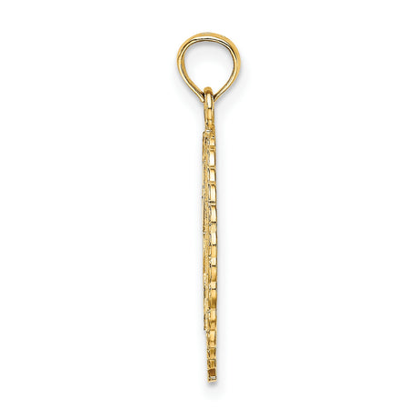 10k Yellow Gold Gymnast Pendant with Laurel Wreath Frame, Arabesque Pose Charm