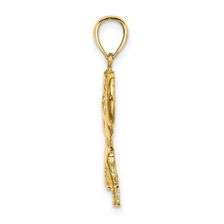 10k Yellow Gold Weightlifter Pendant with Barbell Squat Design, Fitness and Gym Lifestyle Charm