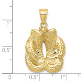 10k Yellow Gold Boxing Gloves Pendant, Athletic Symbol of Strength and Resilience for Men and Unisex