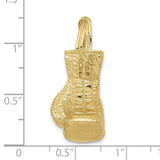 10k Yellow Gold Boxing Glove Pendant, Realistic Laced Design, Sports Jewelry for Men or Unisex