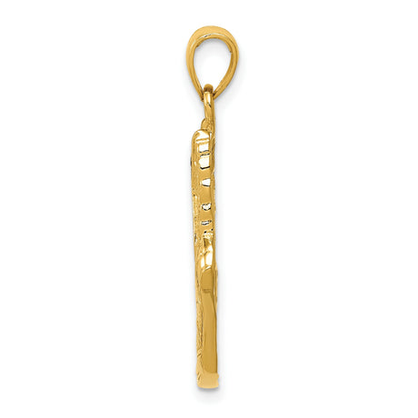 10k Yellow Gold Winged Sneaker Pendant, High-Top Shoe Charm, Greek Mythology Hermes Theme