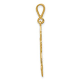 10k Yellow Gold Cross Pendant with Fleur de Lis, Baroque Style Religious Jewelry
