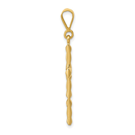 10k Yellow Gold Reversible Latin Cross Pendant with Geometric Design for Men and Women