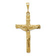 10k Yellow Gold Crucifix Cross Pendant with Three-Dimensional Jesus Figure Religious Charm