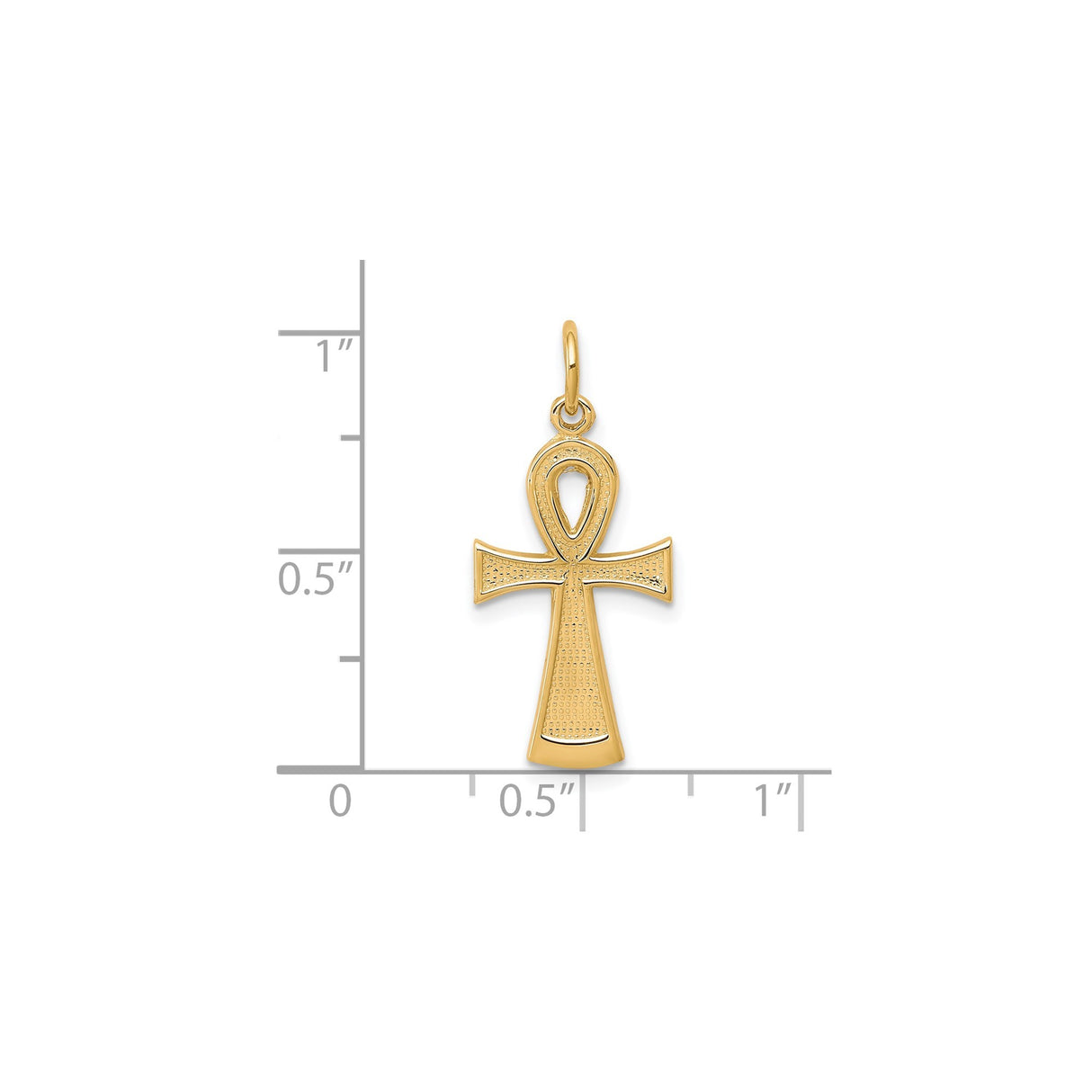 10k Yellow Gold Ankh Cross Pendant, Spiritual Egyptian Symbol for Men and Women