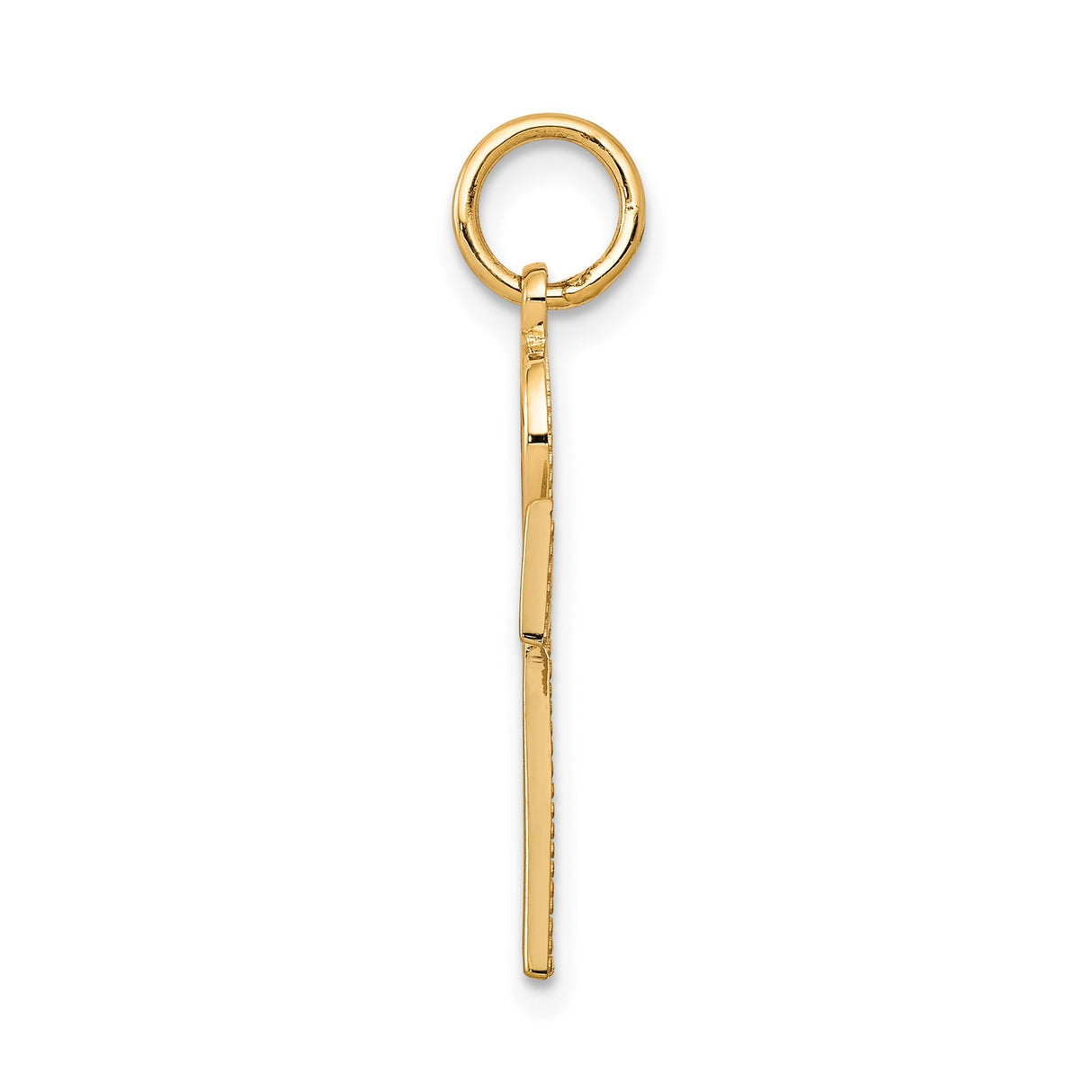 10k Yellow Gold Ankh Cross Pendant with Openwork Design, Egyptian Style Religious Jewelry
