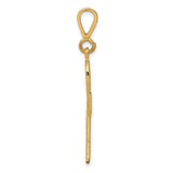 10k Yellow Gold Cross Pendant, Polished Ankh Symbol in Sleek Geometric Design for Men and Women