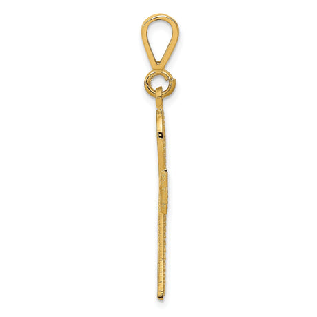 10k Yellow Gold Cross Pendant, Polished Ankh Symbol in Sleek Geometric Design for Men and Women