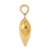 10k Yellow Gold Heart Pendant, Smooth Polished Finish, Classic Romantic Charm for Women
