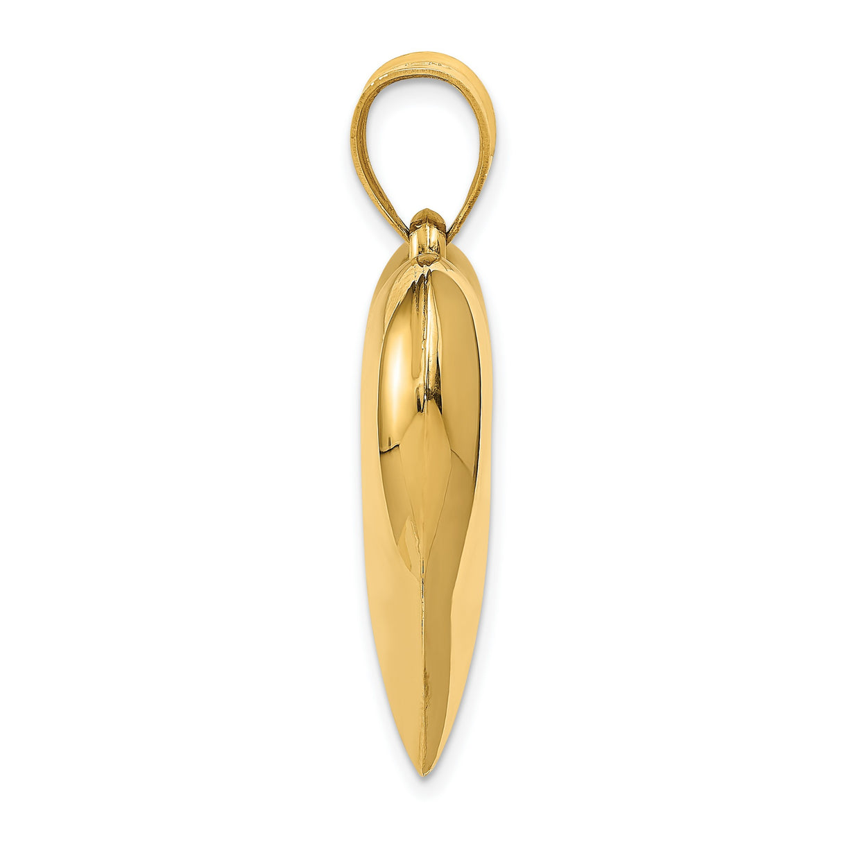 10k Yellow Gold Heart Pendant, Polished Classic Heart Charm for Women