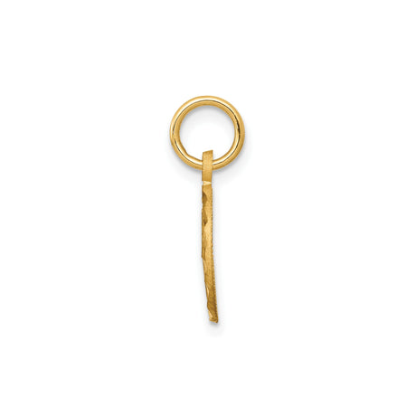 10k Yellow Gold Pendant with Textured Circular Frame and Detailed Cross Design