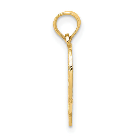 10k Yellow Gold Heart Pendant with Floral Detailing and Number 13 Charm