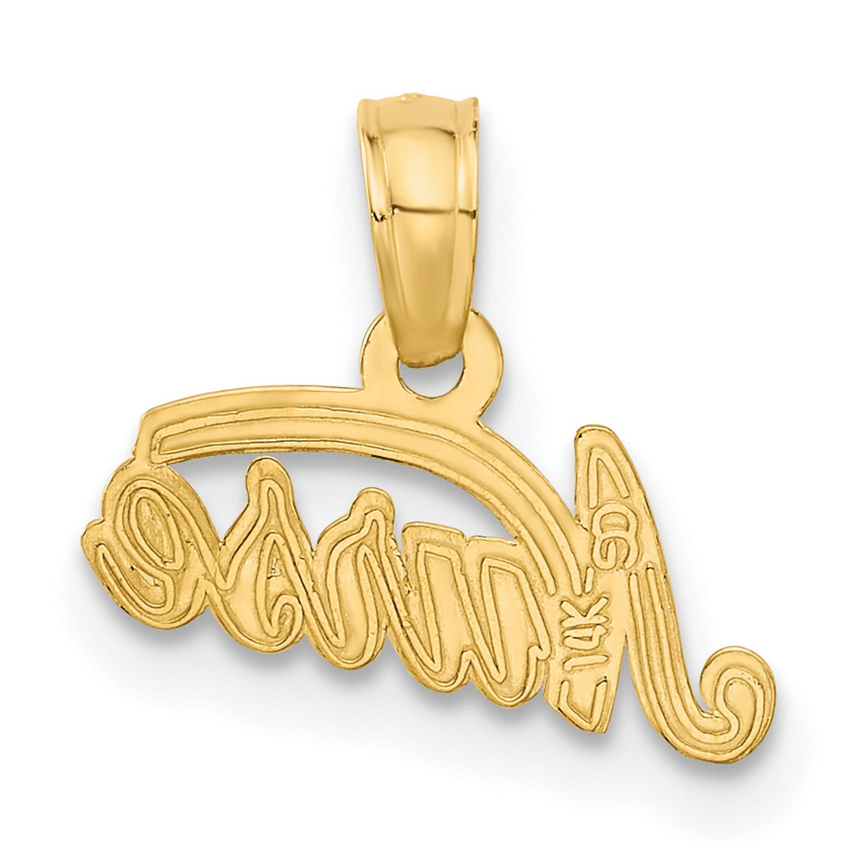 10k Yellow Gold Nurse Pendant with Polished Script Word Charm for Women