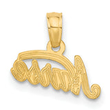 10k Yellow Gold Nurse Pendant with Polished Script Word Charm for Women