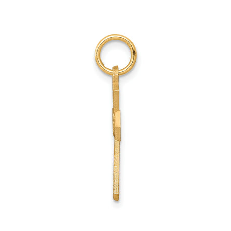 10k Yellow Gold Cross Pendant with Tapered Openwork Design, Unisex Religious Jewelry