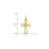 10k Yellow Gold Cross Pendant with Tapered Openwork Design, Unisex Religious Jewelry