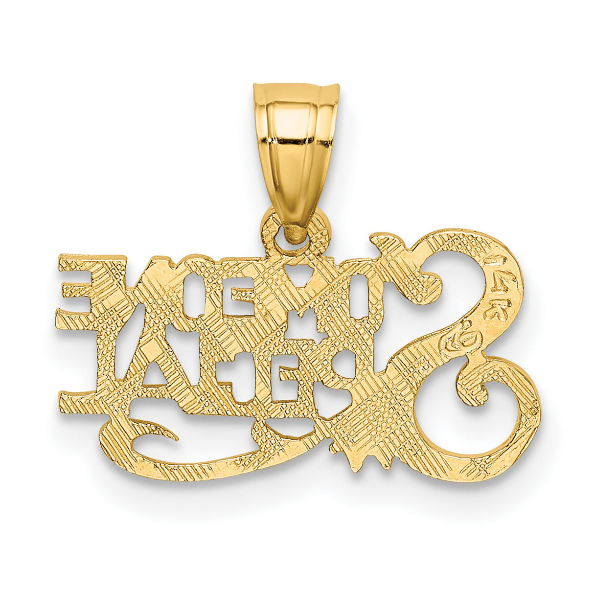 10k Yellow Gold Someone Special Pendant with Stylized Lettering, Unisex Message Charm