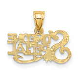 10k Yellow Gold Someone Special Pendant with Stylized Lettering, Unisex Message Charm