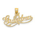 #1 Grandma Words In Cursive Charm Pendant in Real 10k Yellow Gold