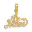 #1 NIECE Charm Pendant in Real 10k Yellow Gold