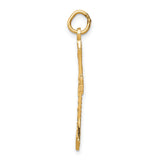 10k Yellow Gold Cross Pendant with Openwork Design and Diamond Cut Finish