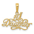 #1 Daughter Charm Pendant in Real 10k Yellow Gold