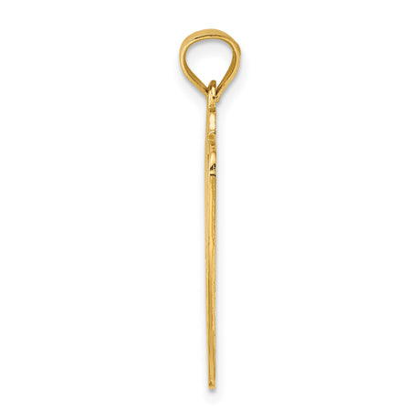 10k Yellow Gold Dad of the Year Pendant with Openwork Shield and Scroll Accents