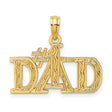 #1 DAD Charm Pendant in Real 10k Yellow Gold