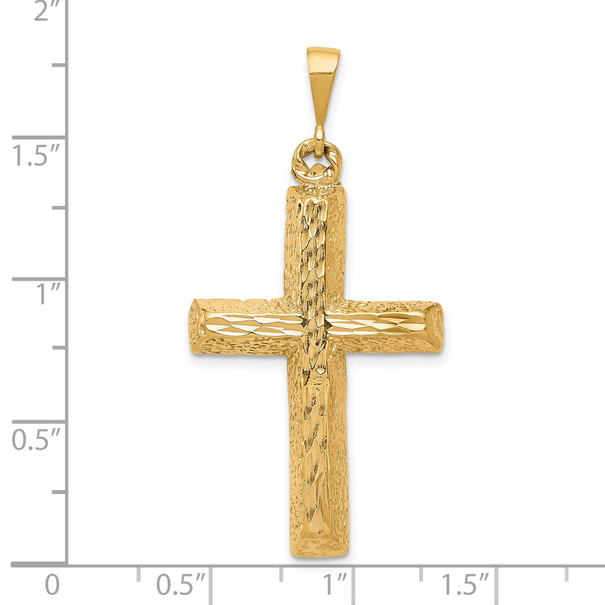 Diamond-cut Cross Charm Pendant in Real 10k Yellow Gold