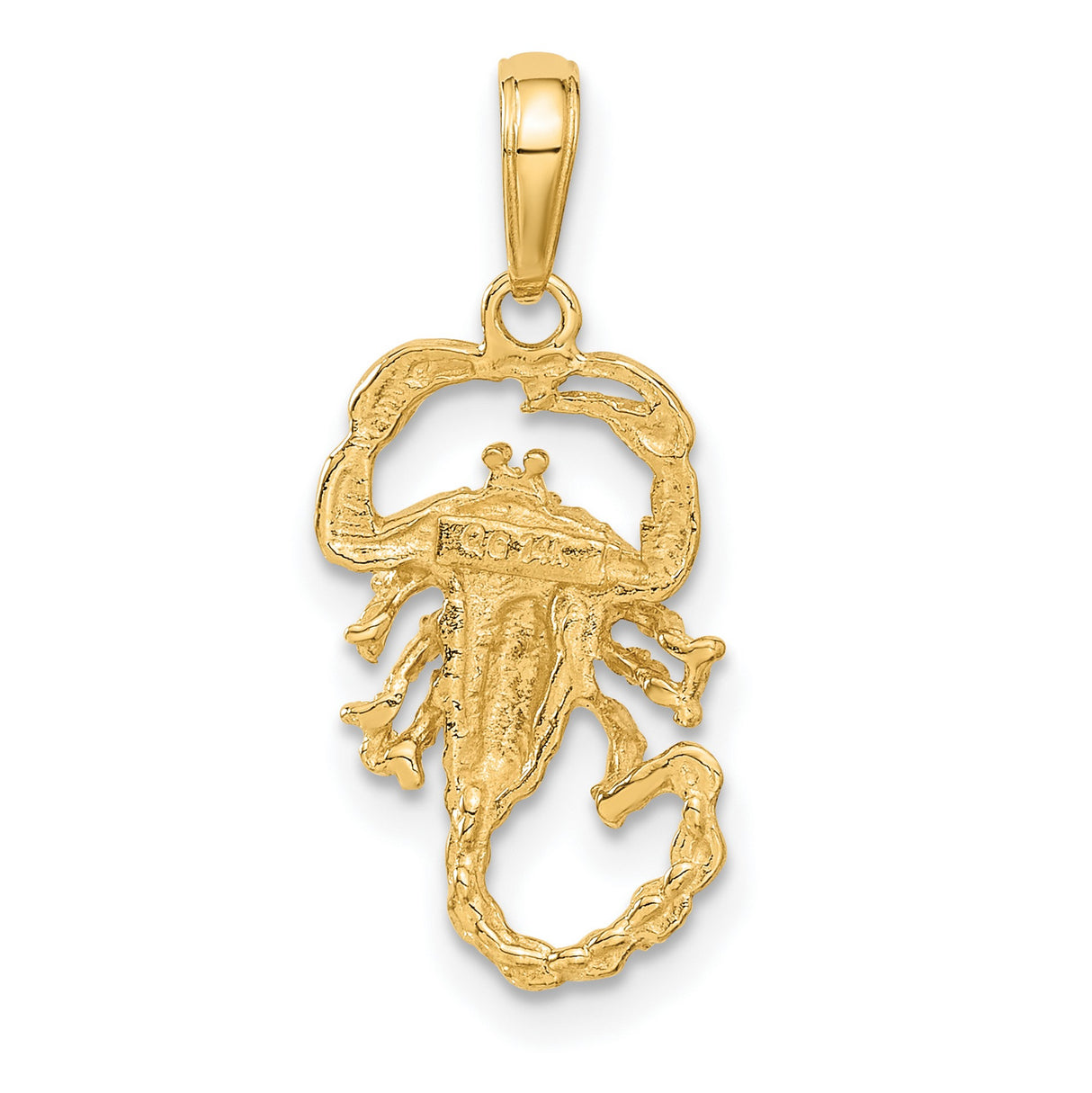 10k Yellow Gold Scorpion Pendant, Zodiac Symbol Jewelry for Men or Unisex Wear