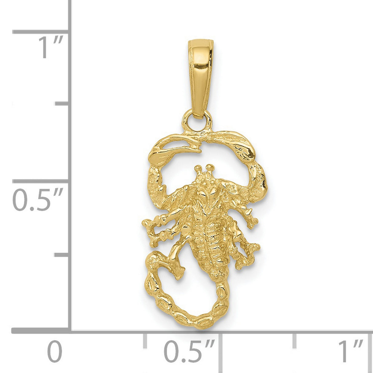 10k Yellow Gold Scorpion Pendant, Zodiac Symbol Jewelry for Men or Unisex Wear