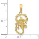 10k Yellow Gold Scorpion Pendant, Zodiac Symbol Jewelry for Men or Unisex Wear