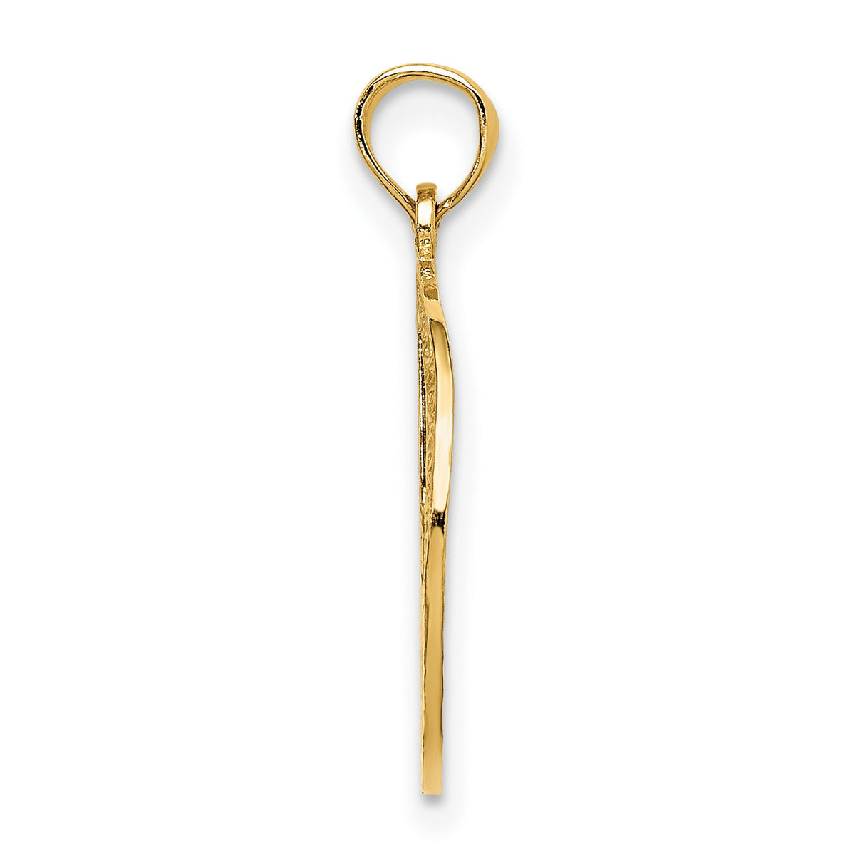 10k Yellow Gold Peace Sign Pendant, Textured Retro Symbolic Jewelry for Men and Women