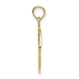 10k Yellow Gold Peace Sign Pendant, Textured Retro Symbolic Jewelry for Men and Women