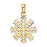 10k Yellow Gold Snowflake Pendant, Winter Nature Design, Holiday Charm Jewelry for Women