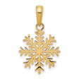 10k Yellow Gold Snowflake Pendant, Winter Nature Design, Holiday Charm Jewelry for Women