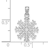 10k White Gold Snowflake Pendant, Winter Nature-Inspired Charm for Women