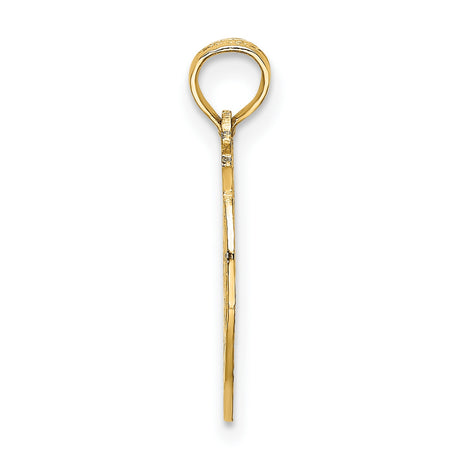 10k Yellow Gold Pendant with Big Apple and Statue of Liberty Cutout, NYC Themed Charm