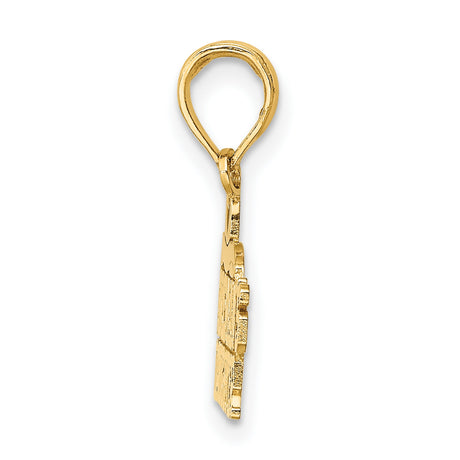 10k Yellow Gold Firemans Daughter Pendant with Heart Cutout and Helmet Detail