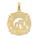 10k Yellow Gold Firefighter Auxiliary Pendant with Maltese Cross and FD Ladies Aux Engraving