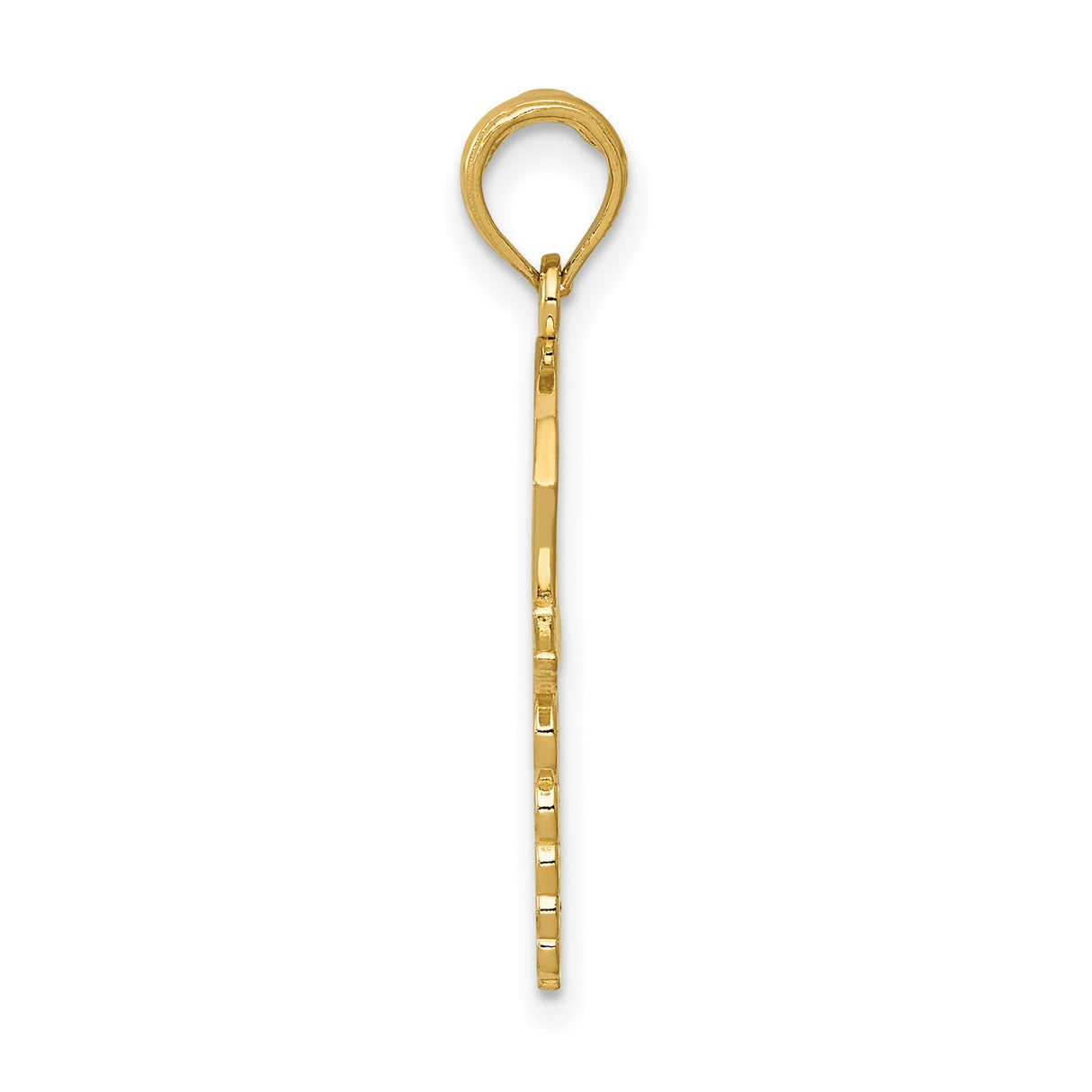 10k Yellow Gold Nurse Pendant with Caduceus Symbol and Nurse Cap Cutout Cross