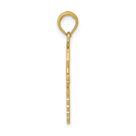 10k Yellow Gold Nurse Pendant with Caduceus Symbol and Nurse Cap Cutout Cross