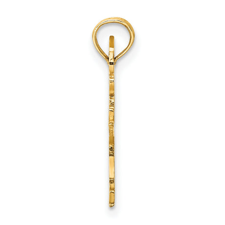 10k Yellow Gold Ballerina Pendant in Arabesque Pose, Ballet Charm for Women and Girls