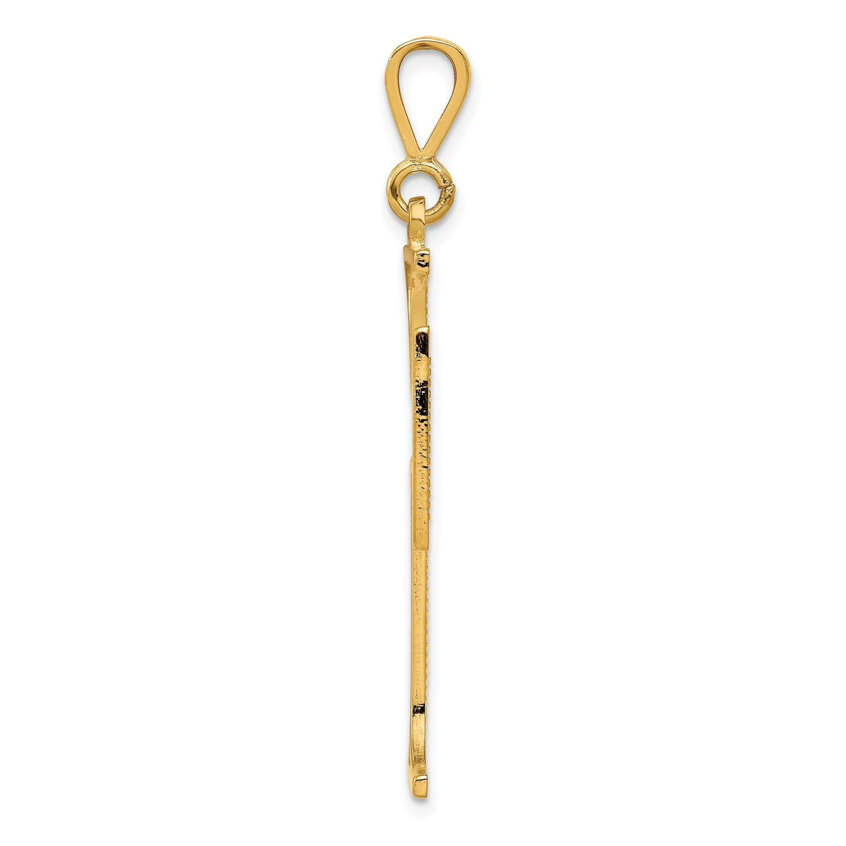 10k Yellow Gold Cross Pendant with Flared Arms, Beveled Edges, and Polished Finish