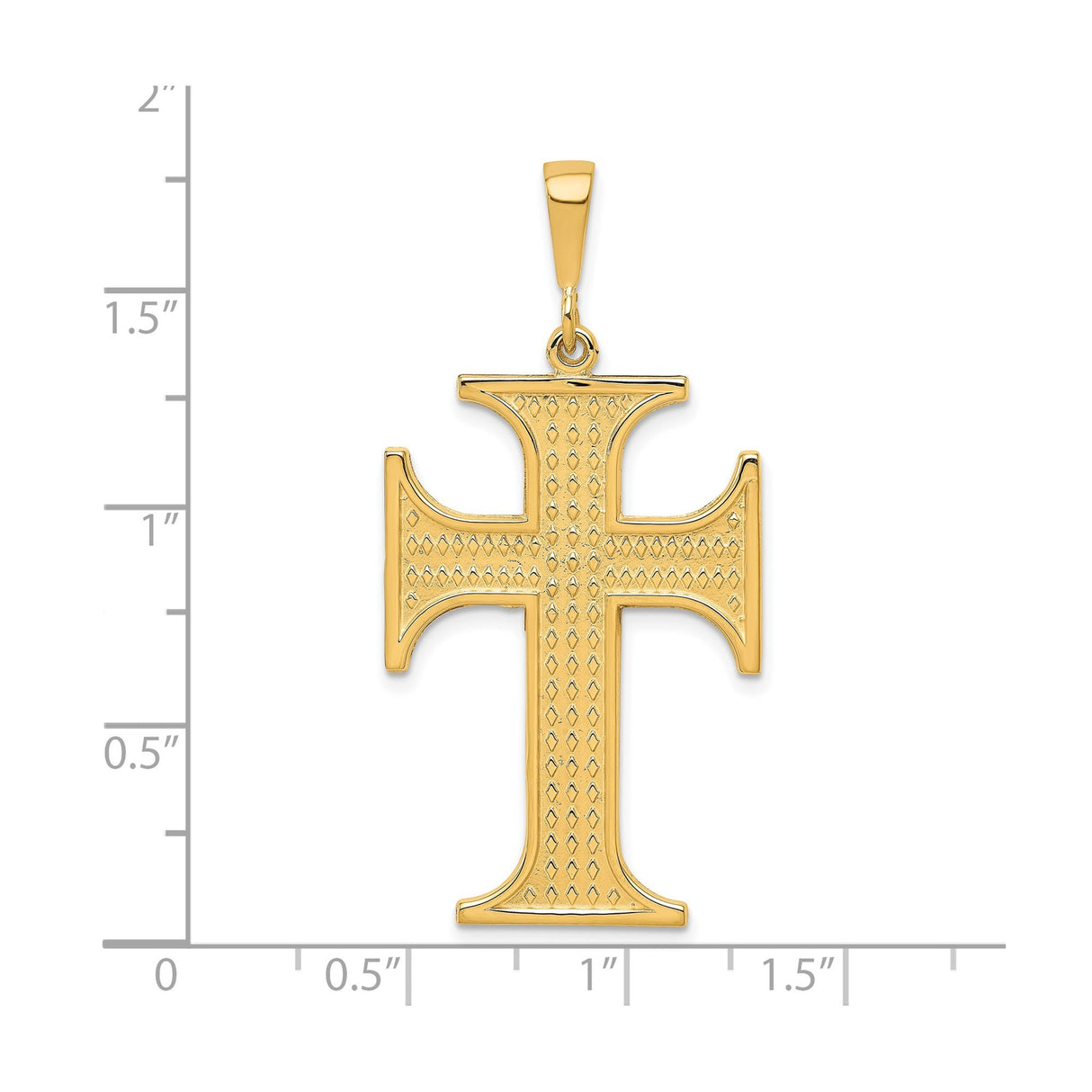 10k Yellow Gold Cross Pendant with Flared Arms, Beveled Edges, and Polished Finish