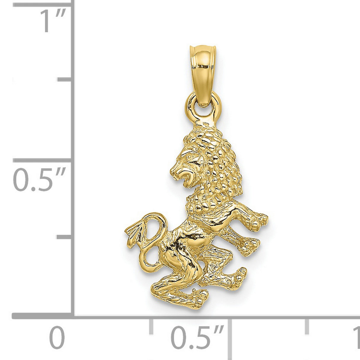 3-D Leo Lion Zodiac Sign Charm Pendant in Real 10k Yellow Gold