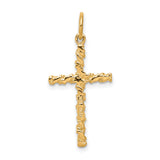 NUGGET CROSS Charm Pendant in Real 10k Yellow Gold